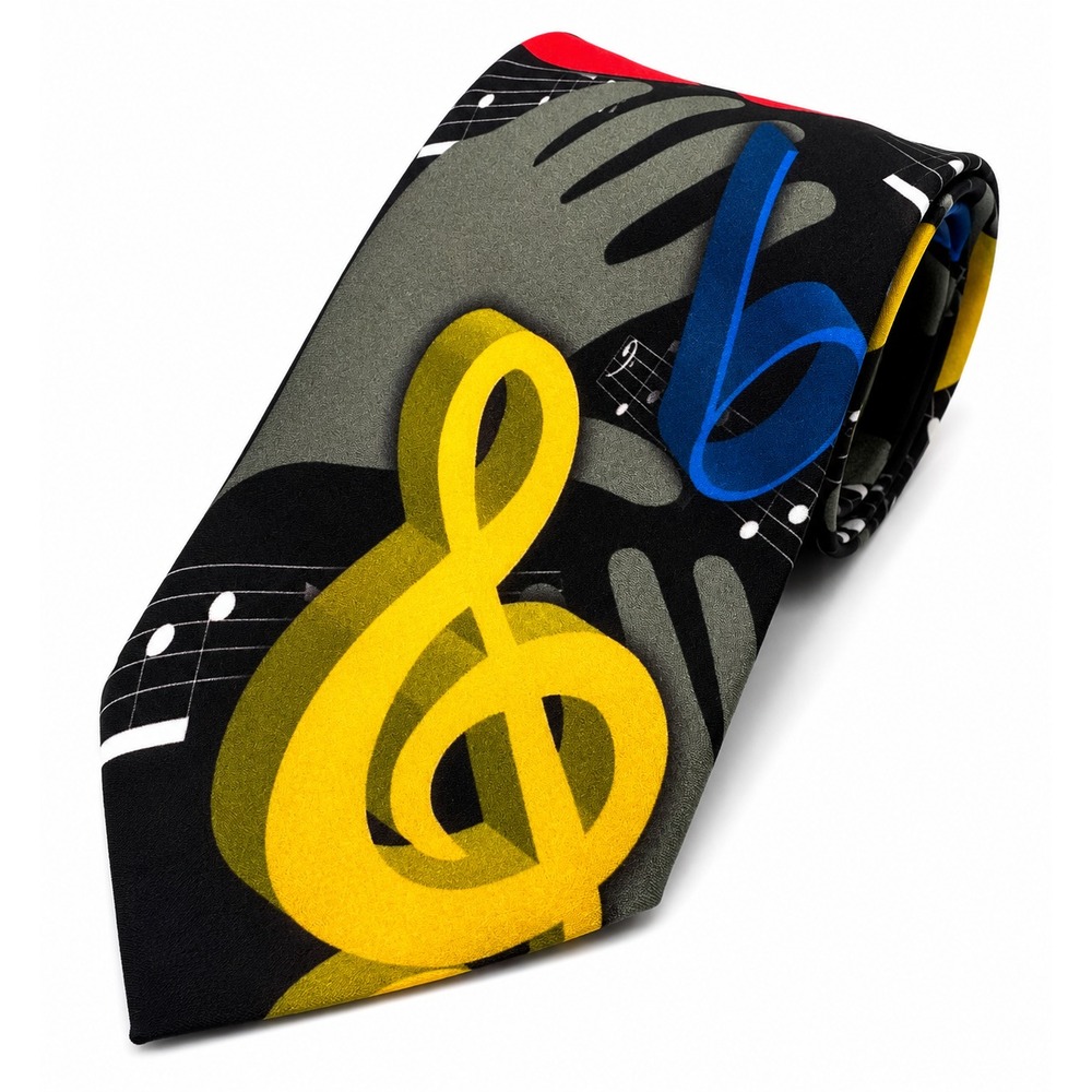 Ralph Marlin Musical Notes II 1998 Novelty Men's Multicolor Neck Tie